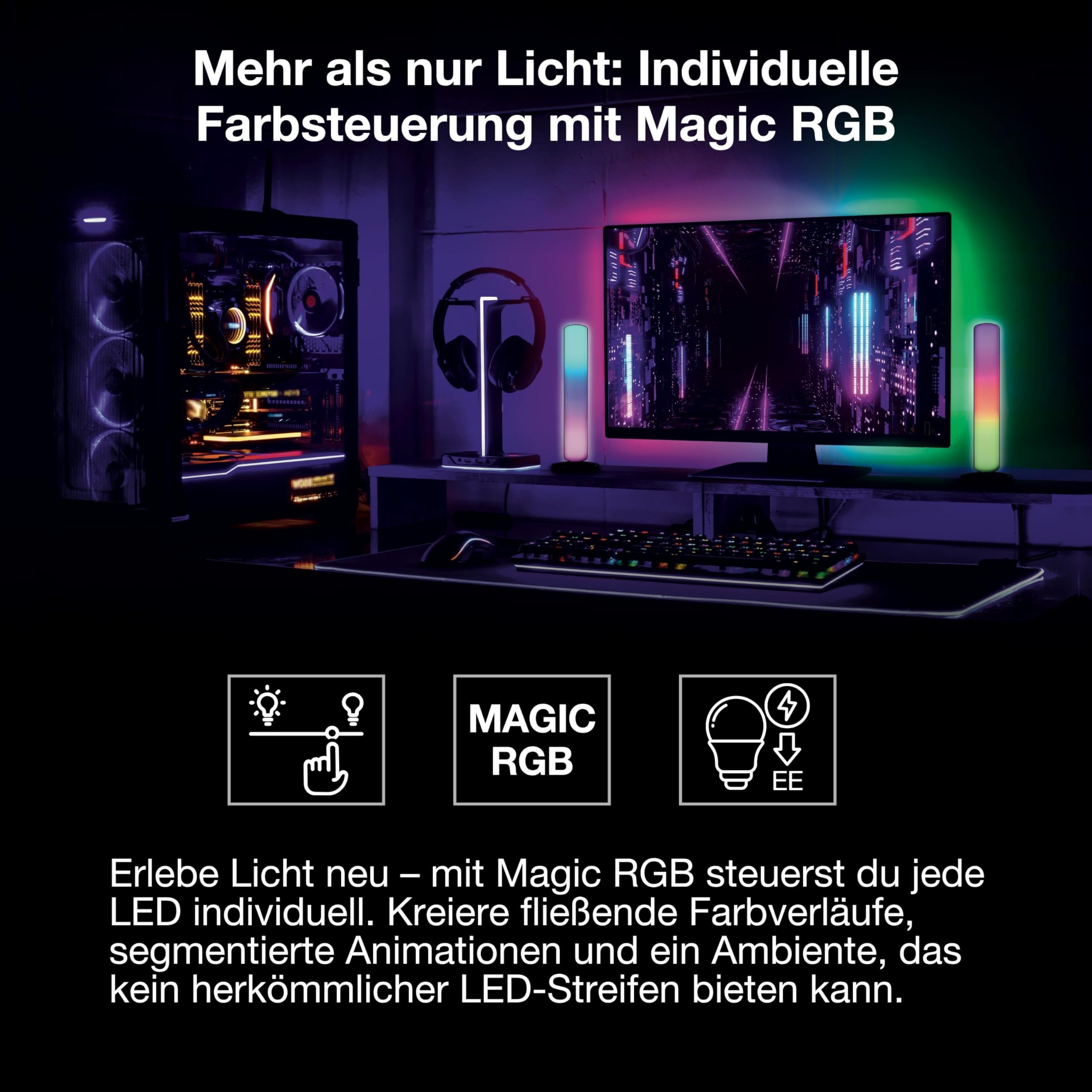 LEDVANCE SMART WIFI COB dekorative bunte COB Strips mit MAGIC RGB; Wifi und homogenem Lichteffekt; dimmbar; Silikon; 5 m; Leuchtmittel nicht austauschbar
