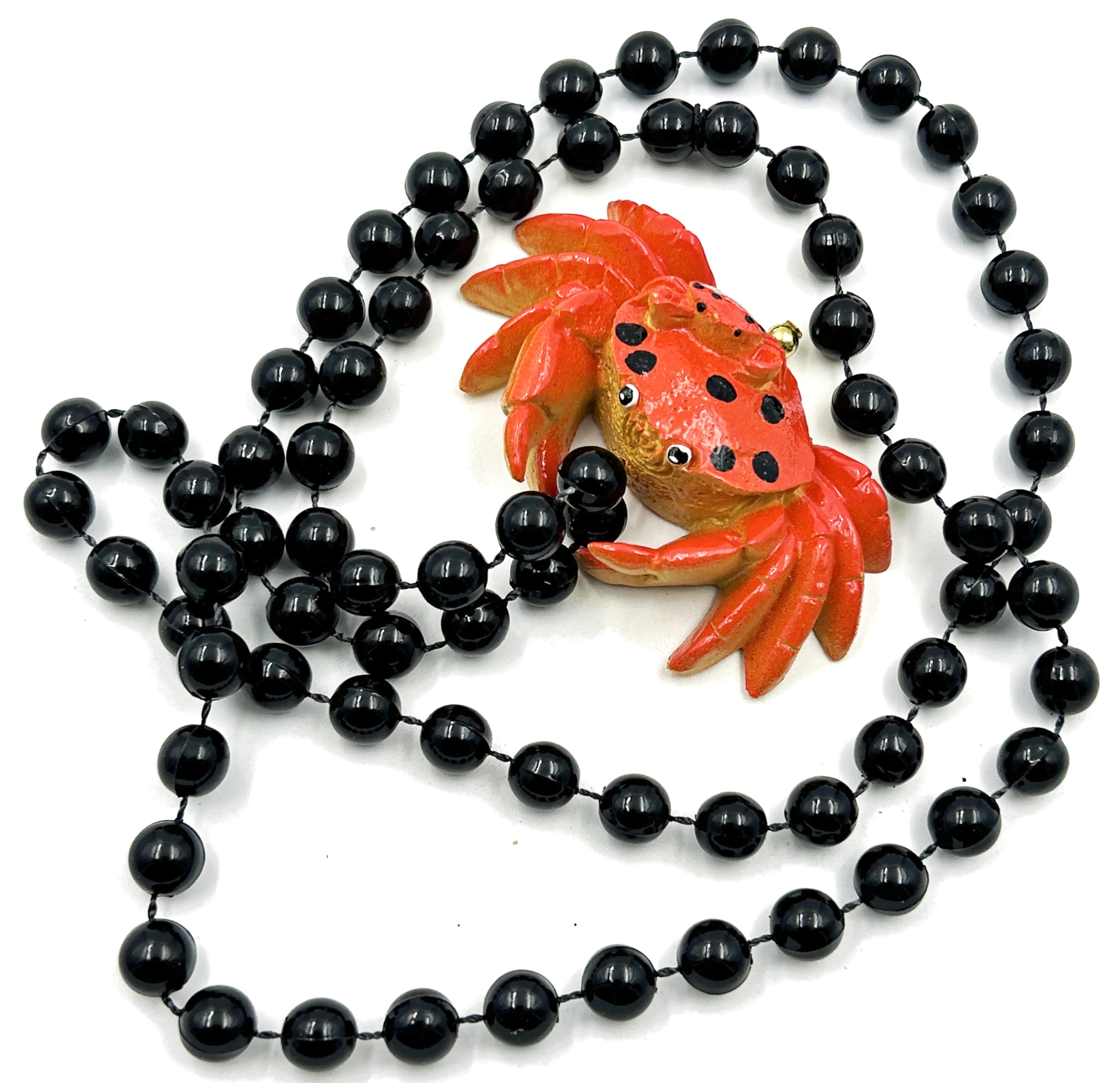 Crab Mardi Gras Bead Necklace New Orleans Seafood