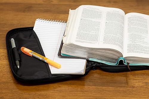 Miniatura 2 de Funda para Biblia de poliéster reforzado gris y azul con asa, Thinline, Gris y azul