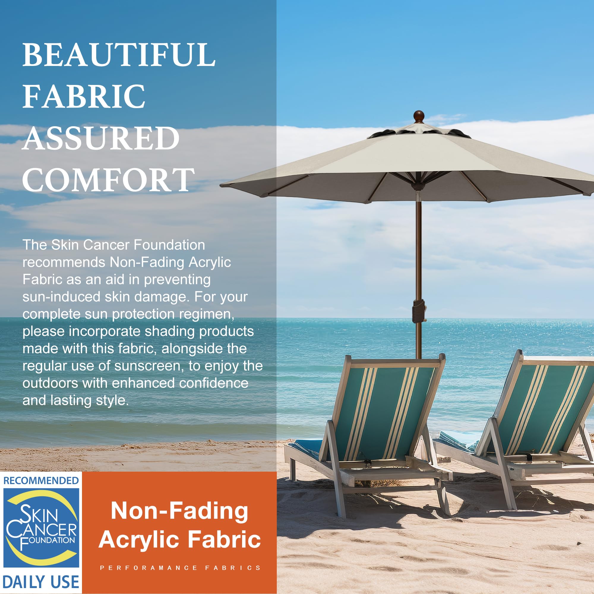 EliteShade USA 10-Year-Non-Fading 9Ft Market Patio Umbrella, UPF 50+ UV Protection Performance Sun Umbrella, Heavy Duty Commercial Grade Outdoor Table Umbrella with Crank & Tilt, Windproof Vented Top for Garden