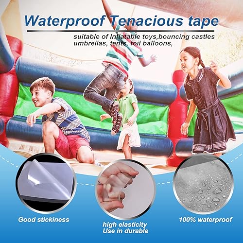 Miniatura 4 de Paquete de 30 parches de colchón de aire de TPU, kit de reparación de parches de piscina para decoraciones inflables, casa de rebote, piscinas sobre