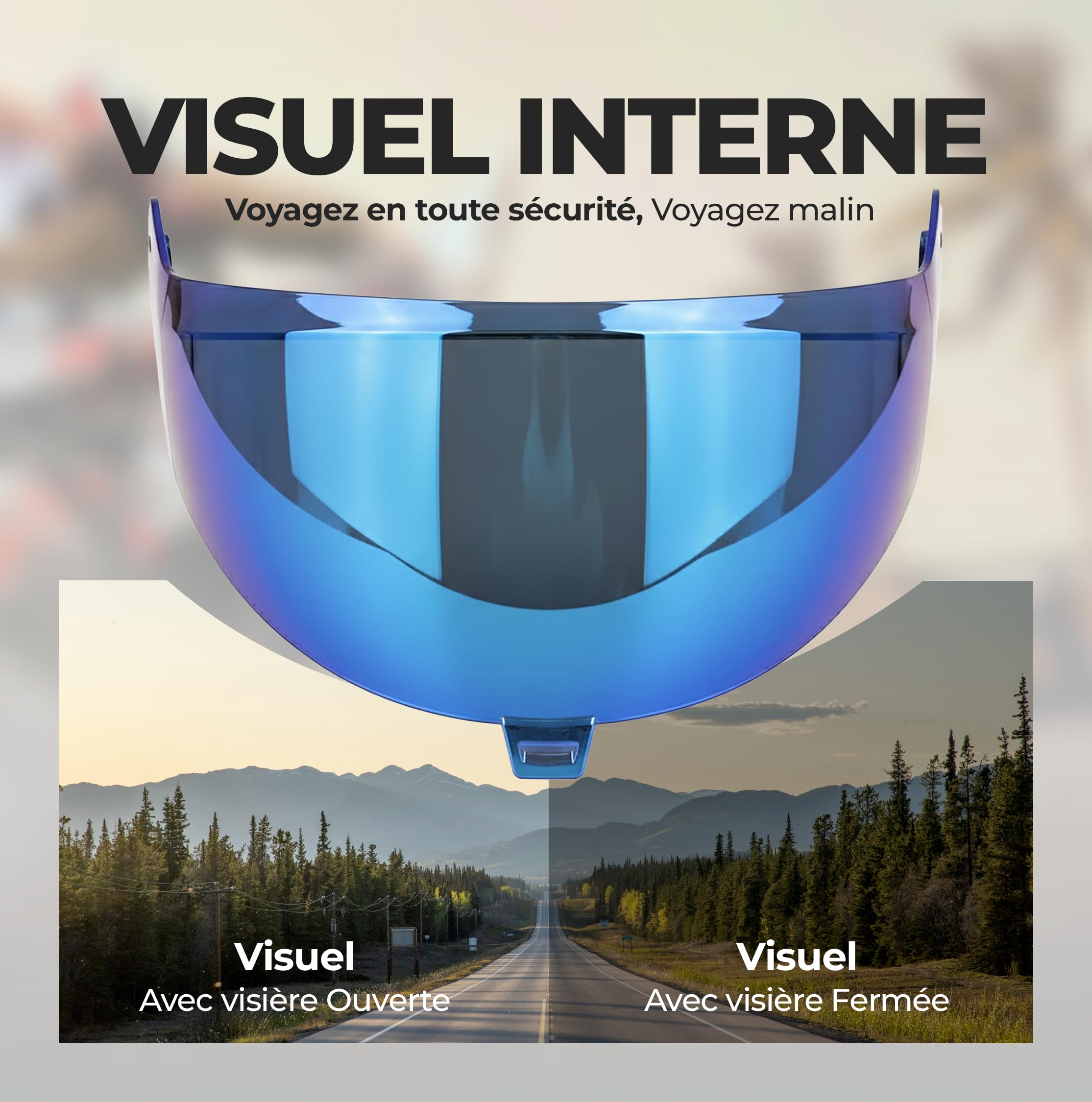 Visière Compatible avec Shark Skwall i3 - DSkwall 3 - Ridill 2 - Skwal Cup - VZ400 (Bleu Electrique) - 5