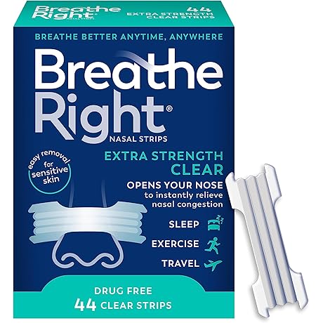 Breathe Right Nasal Strips: Extra Strength, Clear, for Snoring and Nasal Congestion