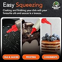 Vista 5 de Paquete de 6 botellas de plástico para salsas, botellas exprimibles de condimentos de 8 onzas para líquidos, botella de chorro sin BPA con tapa