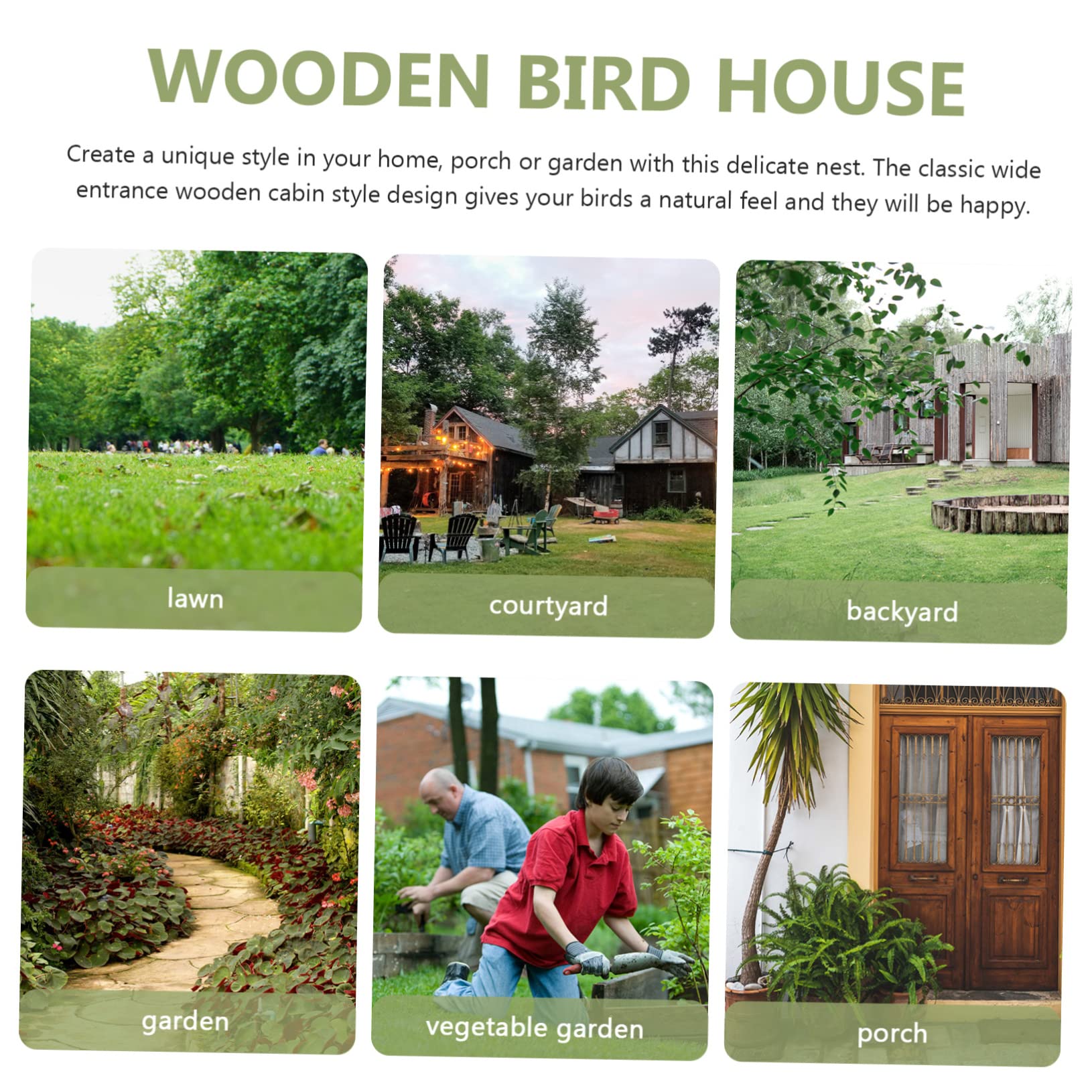 TOYANDONA Villa Nido De Pájaro Casita De Madera para Cría De Loros Nido para Periquitos Accesorio para Loros Comedero para Pájaros Independiente Casita para Anidar Jardín