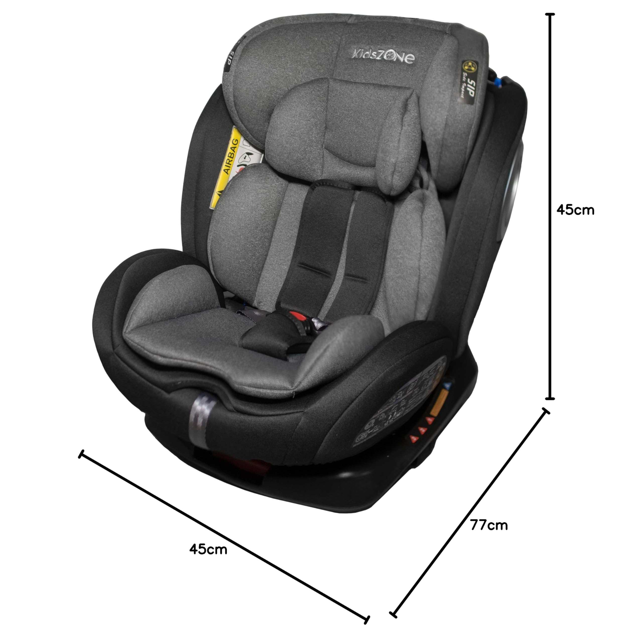 KidsZone Seggiolino Auto 0-36 kg Isofix - Seggiolino Auto Girevole 360° per 40-150 cm i-Size - Poggiatesta Regolabile, Cintura di Sicurezza a 5 Punti