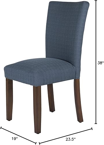 Miniatura 13 de HomePop Parsons - Sillas de comedor tapizadas clásicas, paquete de 1, azul marino texturizado