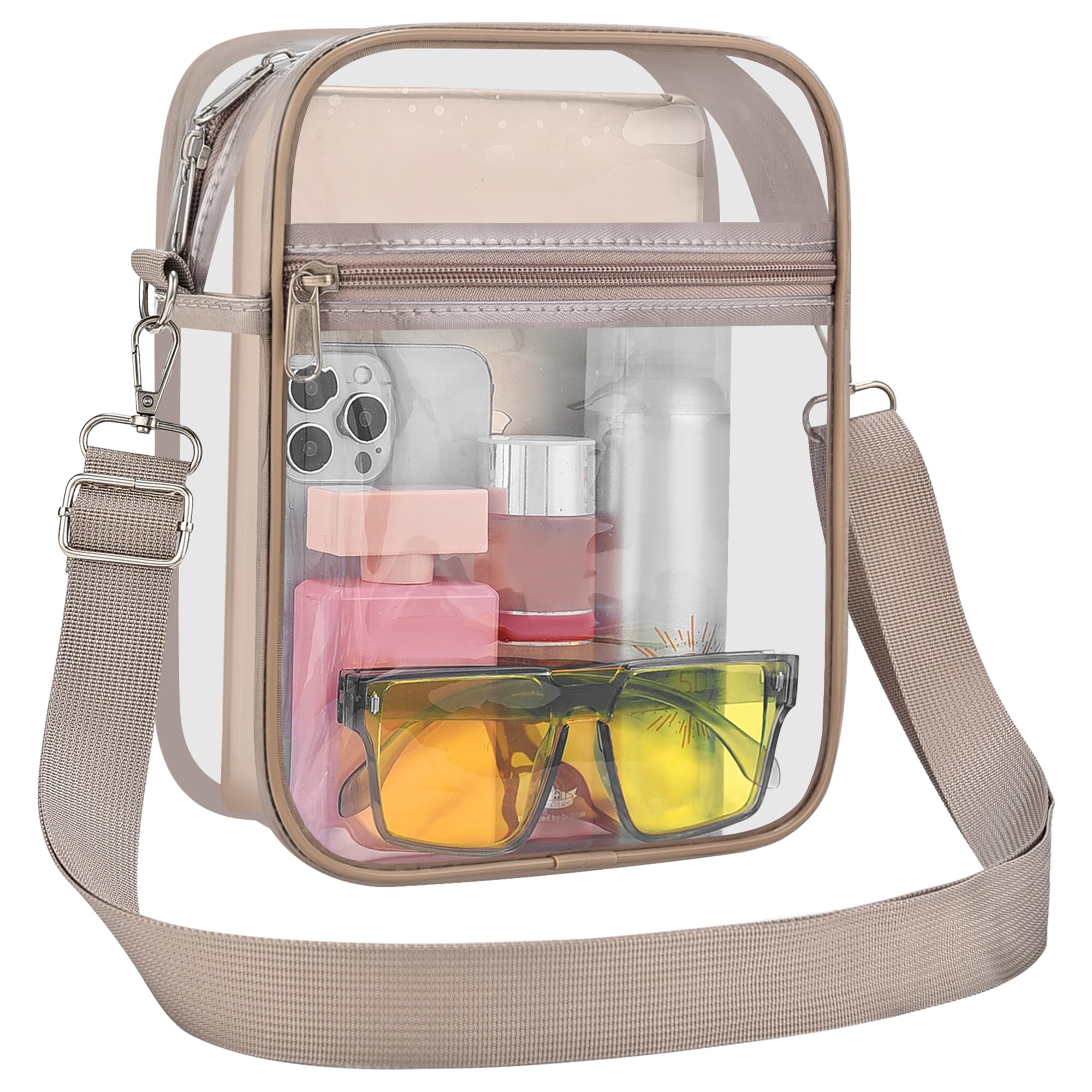 USPECLARE Clear Purse Stadium Transparent Messenger Bag Stadium Approved for Men and Women Clear CrossBody Bag
