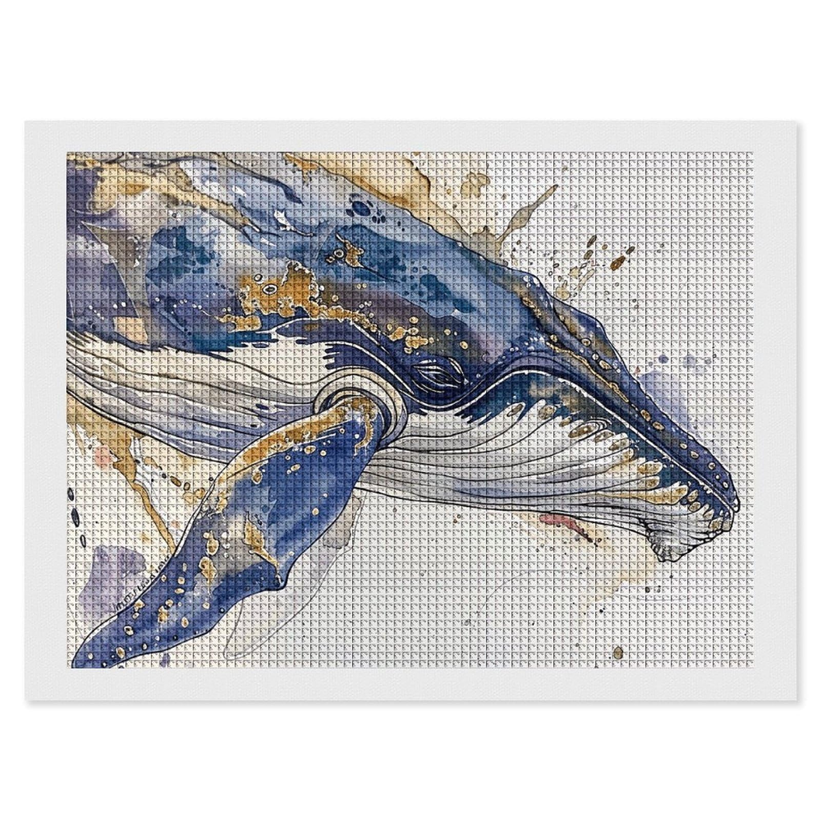 NONHAI Diamond Painting Kits for Adults - DIY Diamond Art Kits for Beginners - Full 5D Paint Drill Diamond Dots Paintings- A Picture of A Whale Diamonds Pictures Gem Art and Craft Wall Decor 12"x16"