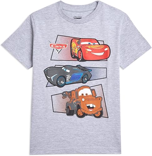 Miniatura 3 de Disney Pixar Cars Tow Mater Lightning McQueen - Paquete de 3 camisetas para bebés y niños grandes