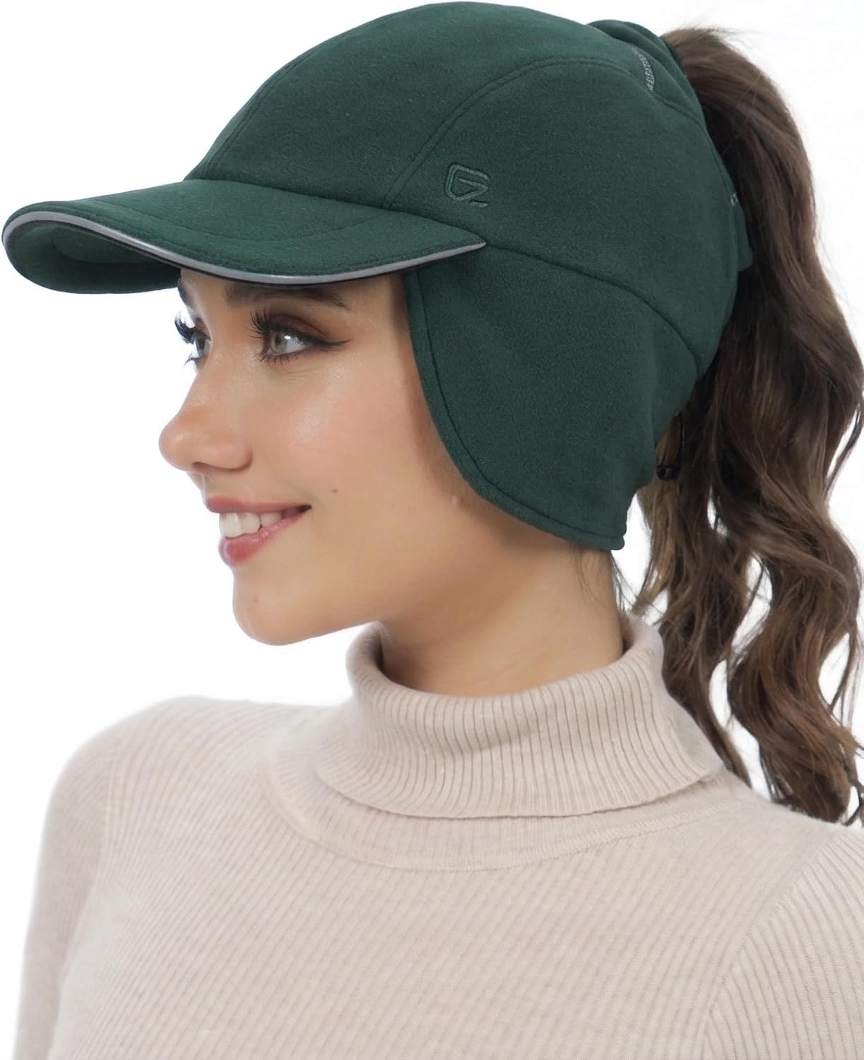 GADIEMKENSD Women's Ponytail Winter Hat with Ear Flaps, Dual Slots