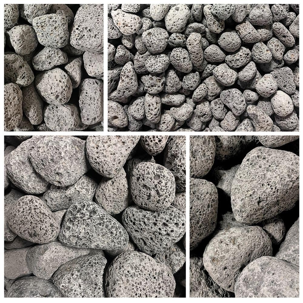 AquaOne Piedras para acuario Zen Pebbles Gris, mezcla de 12 piedras de tamaño M-XXL, decoración de terrario, nanocuenca