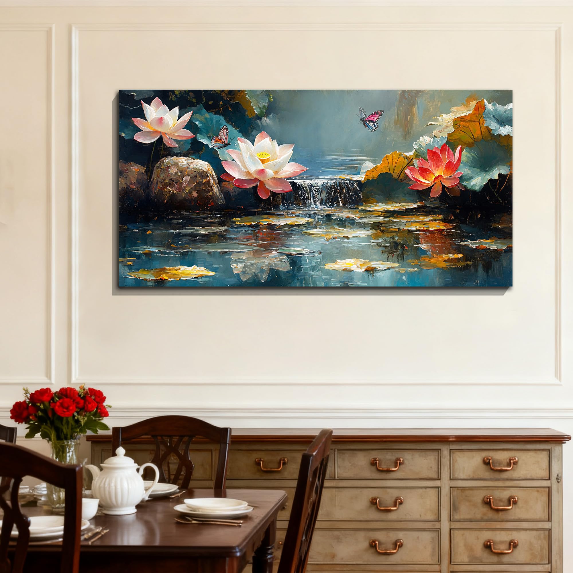 Amazon.com: Anolyfi Lotus Canvas Wall Art for Living Room, Zen