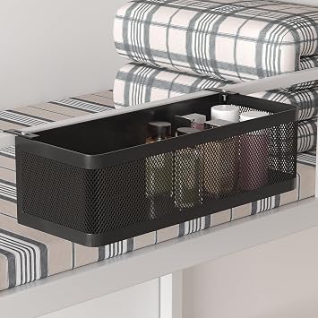 Bedside Caddy Shelf for Bunk Bed, Black, L13.78in*W5.12in*H3.94in