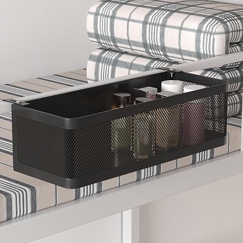 Bedside Caddy Shelf for Bunk Bed, Black, L13.78in*W5.12in*H3.94in | For