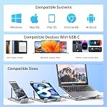 Support de station d'accueil pour ordinateur portable, hub USB C 8 en 1, support portable pour ordinateur portable avec ports USB, adaptateur multiport USB C, station d'accueil pour ordinateur pour MacBook Pro/Air, Dell, HP, Lenovo, ASUS