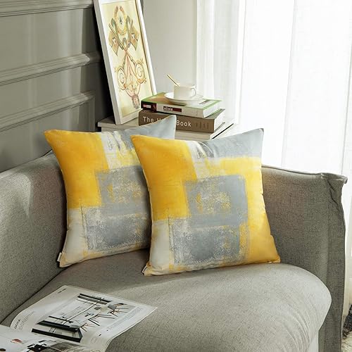 Miniatura 5 de Britimes Fundas de almohada modernas para decoración del hogar, 16 x 16 pulgadas, juego de 2 fundas de almohada decorativas, fundas de almohada