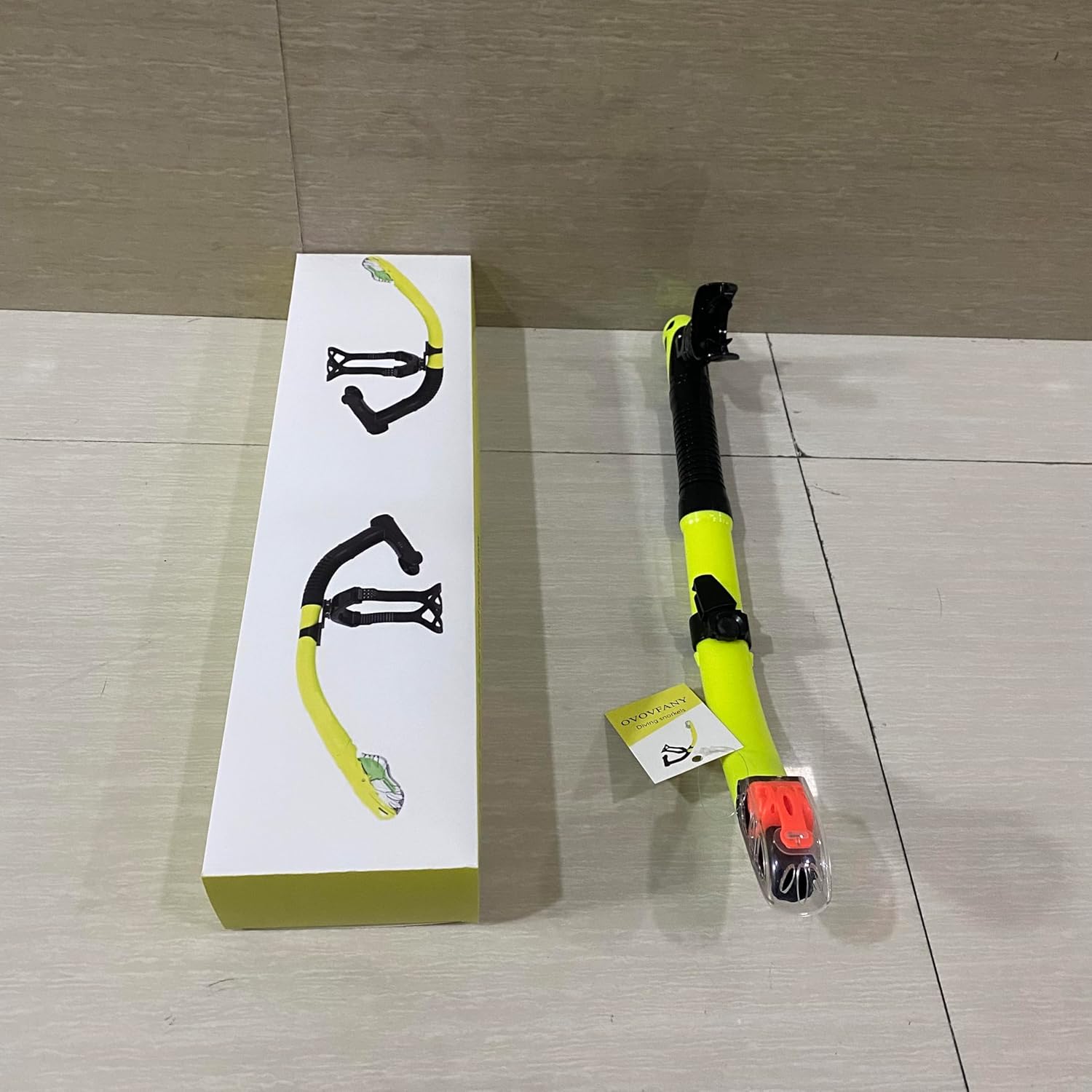 Dry Snorkel for Diving, High Flow Purge Design, Yellow and Black