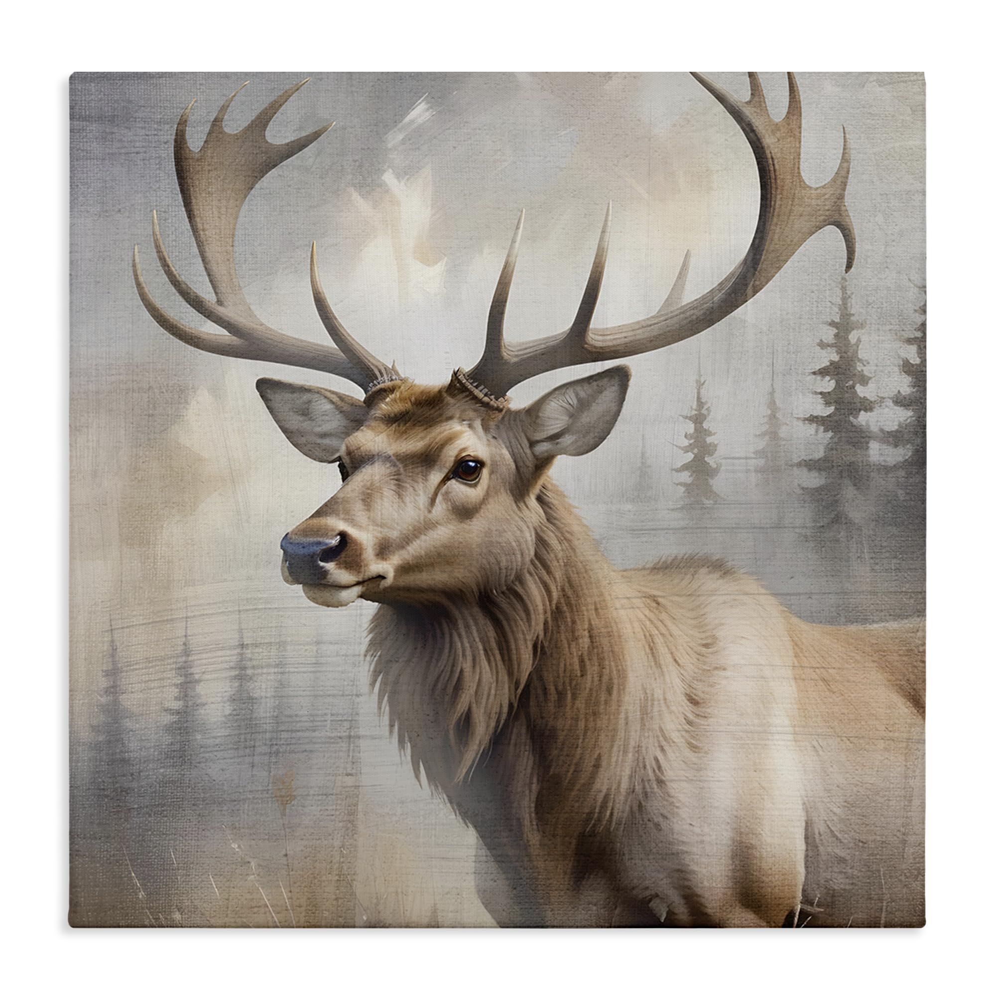Stupell Industries Unframed Graceful Forest Stag Wildlife, 30 X 30 Inch Canvas Wall Art