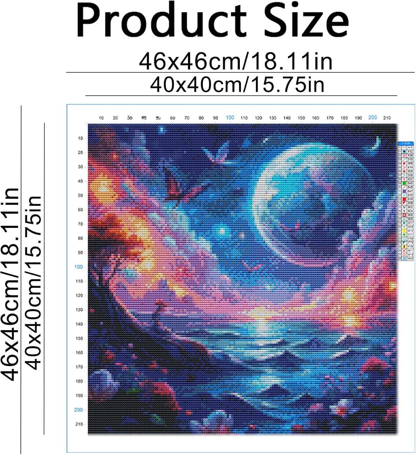 Huacan Cross Stitch Kits Stamped Landscape Full Range 11CT DIY Embroidery Kit for Adults Beginners 16 x 16 in