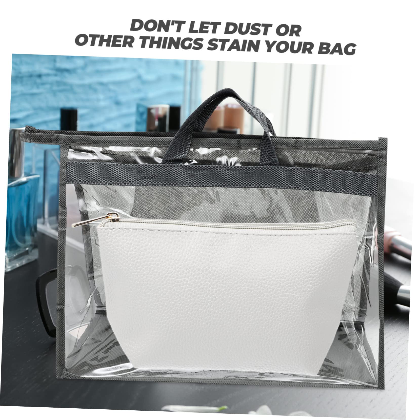 Homoyoyo Bolsa Colgante Antipolvo y Antihumedad para Bolso, Organizador Transparente de PVC con Asa, 3 Piezas para Armario