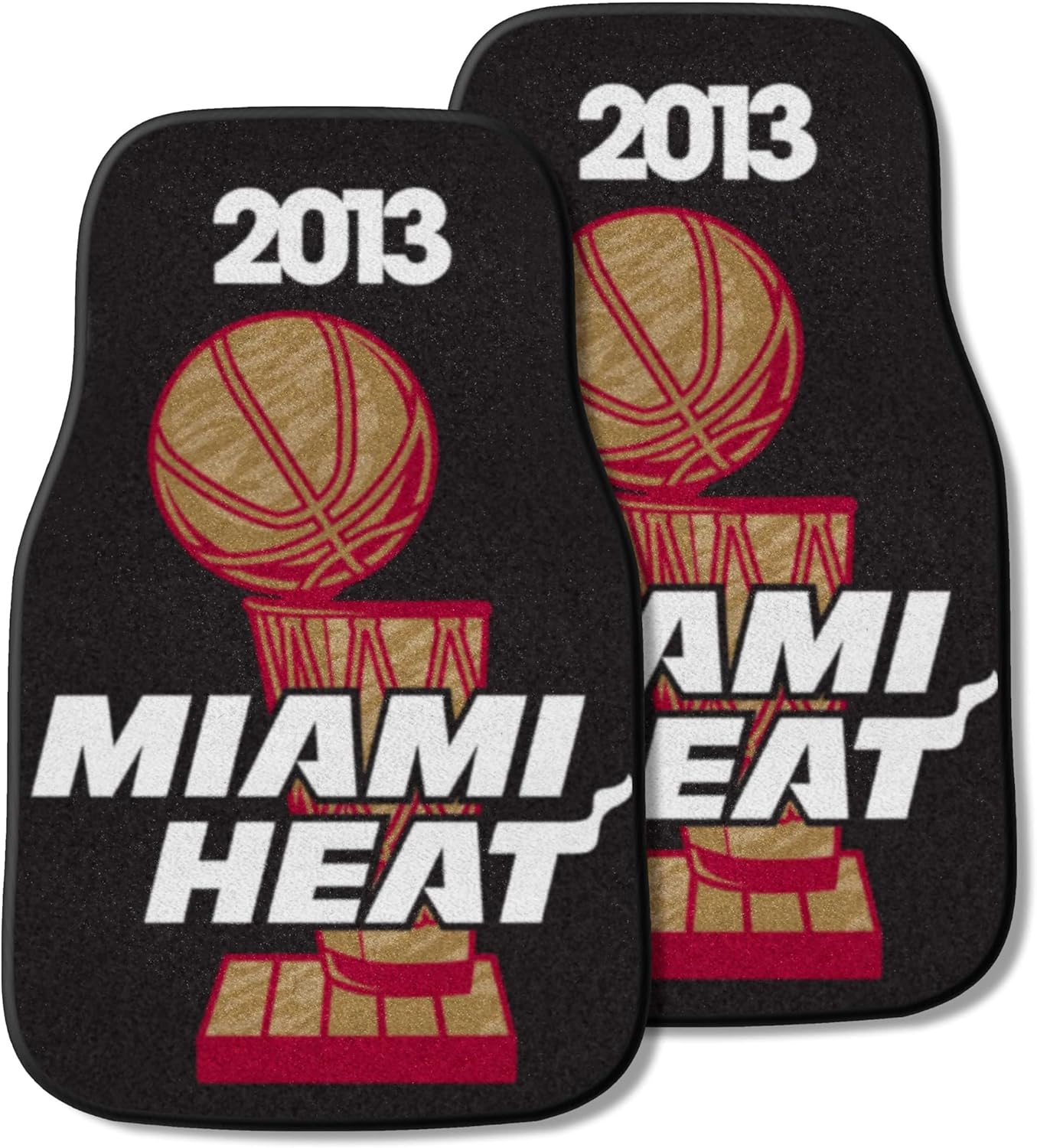FANMATS 15184 Miami Heat 2013 NBA Champions Front Carpet Car Mat Set - 2 Pieces