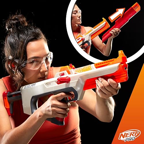 Miniatura 11 de Pistola Nerf Pro Gelfire Ghost de acción de proyectiles, cañón de impulso extraíble, 5000 rondas de gel, tolva integrada de 100 rondas, gafas