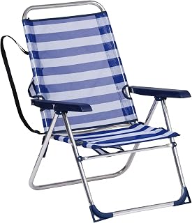 Manufacturas Alco 671ALF-0056 Silla de playa 5 Pos. Aluminio Rayas Azules
