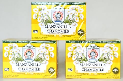 Tadin Té de Manzanilla - Te de Manzanilla - Mejora la Digestión - 24 Bolsas 3 Paquetes disponible en Yaxa Peru