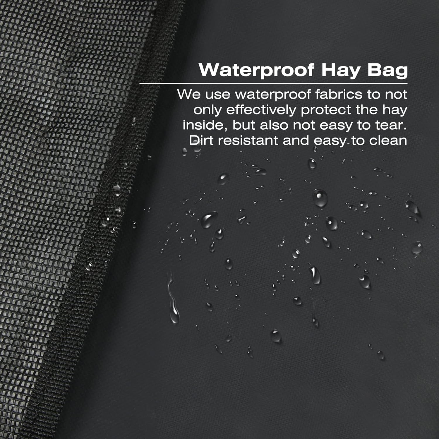 ASOOLL Horse Corner Hay Feeder with Large Capacity, Mesh Bottom and Metal Snaps, Fit for Horse Trailer Stall