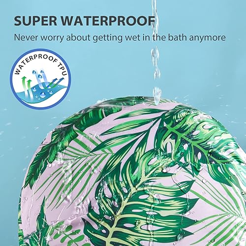 Miniatura 2 de INNELO Gorro de ducha de lujo para mujer, impermeable, reutilizable, gorra de ducha ajustable para mujer, doble capa con forro de satén, para todos