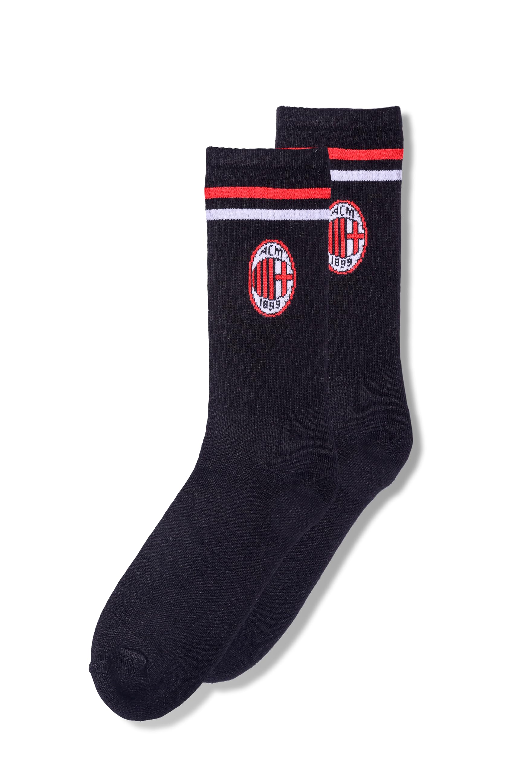 A.C. Milan, Set Calze Sport, Pacco da 2, 2 Paia di Calzini, Unisex - Adulto, Prodotto ufficiale