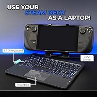 Vista 2 de DeckTop - Teclado para Steam Deck y Ratón Trackpad Bluetooth con LED Multicolor, Accesorio para Laptop para Valve Linux PC, Accesorios