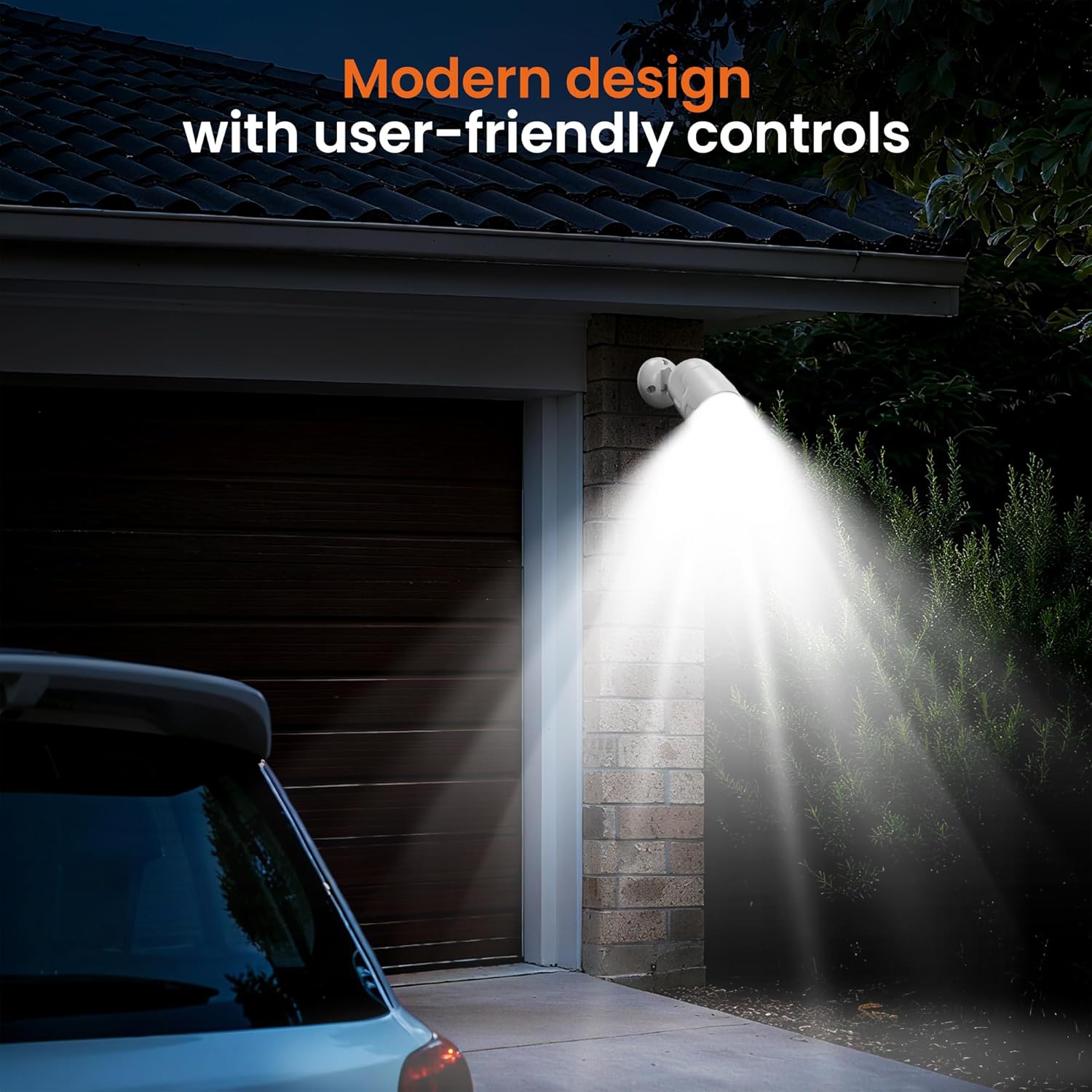 Battery Operated Motion Sensor Light Outdoor, 4000mAh Rechargeable 600 Lumen Battery Powered Spotlight Outdoor Waterproof for Porch, Garage, House(2 Pack)(Non-Solar)