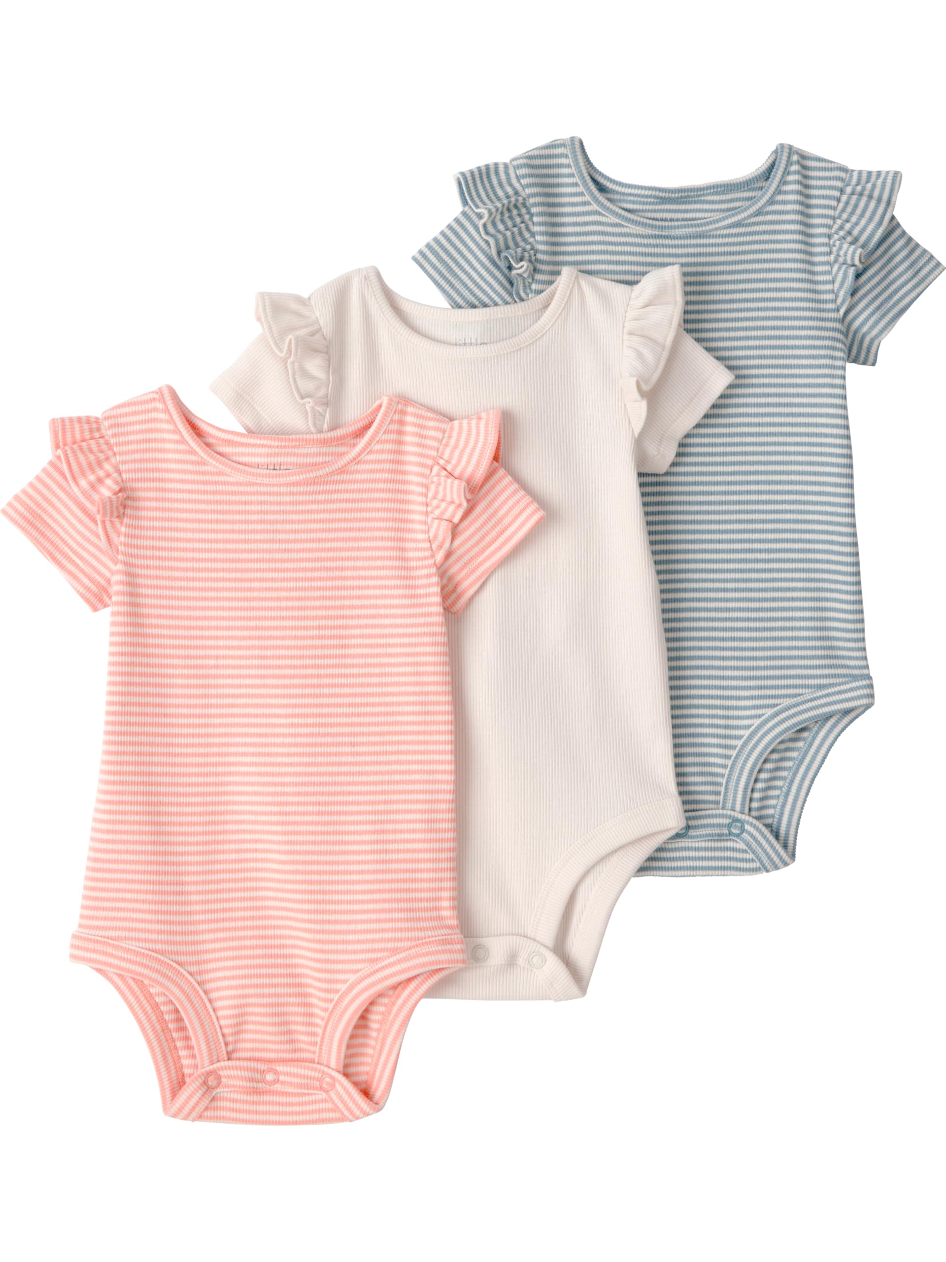 little planet by carter's Unisex Baby 3-pack Short Sleeve Bodysuits Made With Organic Cotton