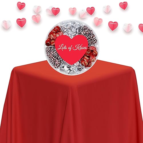 Miniatura 3 de Caja de regalo de chocolate para el día de la madre, variedad de besos de chocolate Hershey con rosas rojas, besos plateados y rojos, en una bandeja