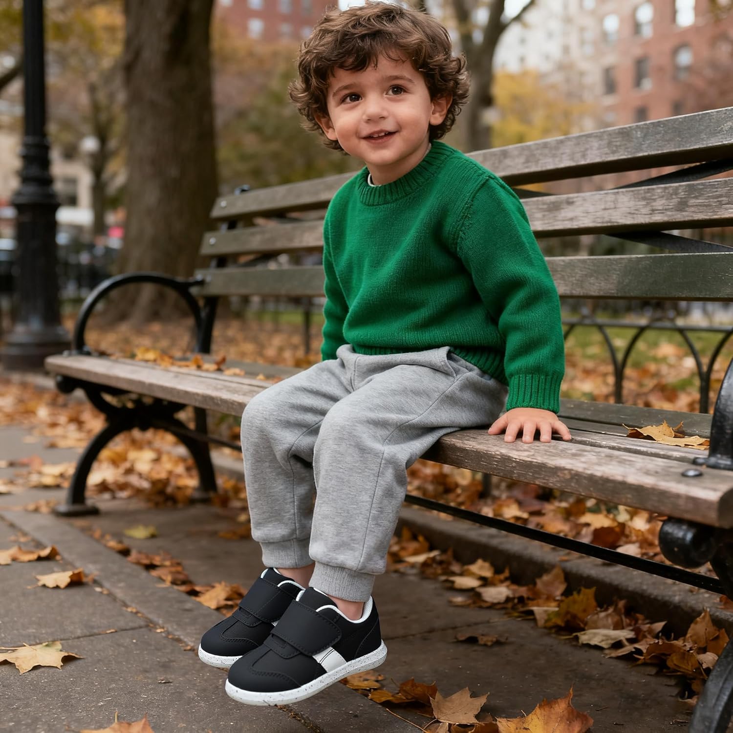 SKYWHEEL Toddler Shoes for Boys and Girls Sneakers with Wide Hook and Loop Strap Easy On and Off Anti-Slip Lightweight Durable Flexible Soft Outsole for Everyday Wear Running Walking - Image 2