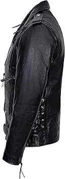 Men's LIVE TO RIDE EAGLE Black Casual Real Hide Biker Motorcycle