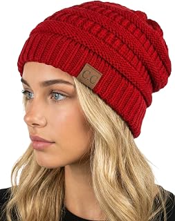Funky Junque Skull Cap Beanie for Women - Womens Winter Hat Knit Slouch Style, Warm, Soft Unisex Cold Weather Mens Beanies