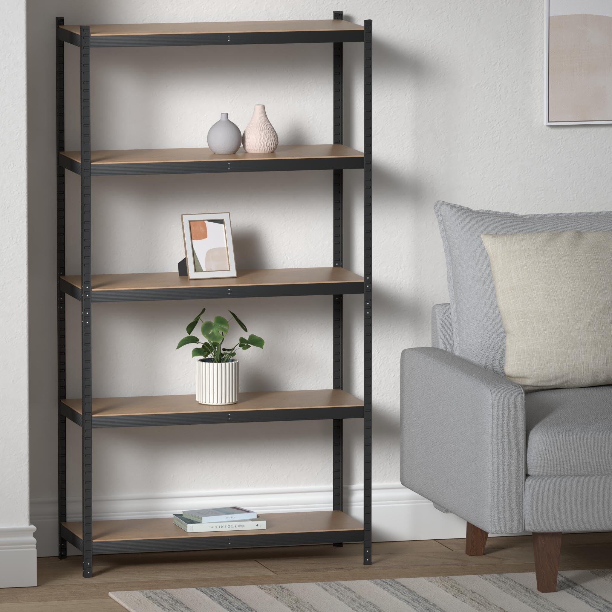 Humberg Estantería de Almacenamiento para Cargas Pesadas, 2 en 1, 150 x 75 x 30 cm, con 5 estantes, Carga máxima de 500 kg