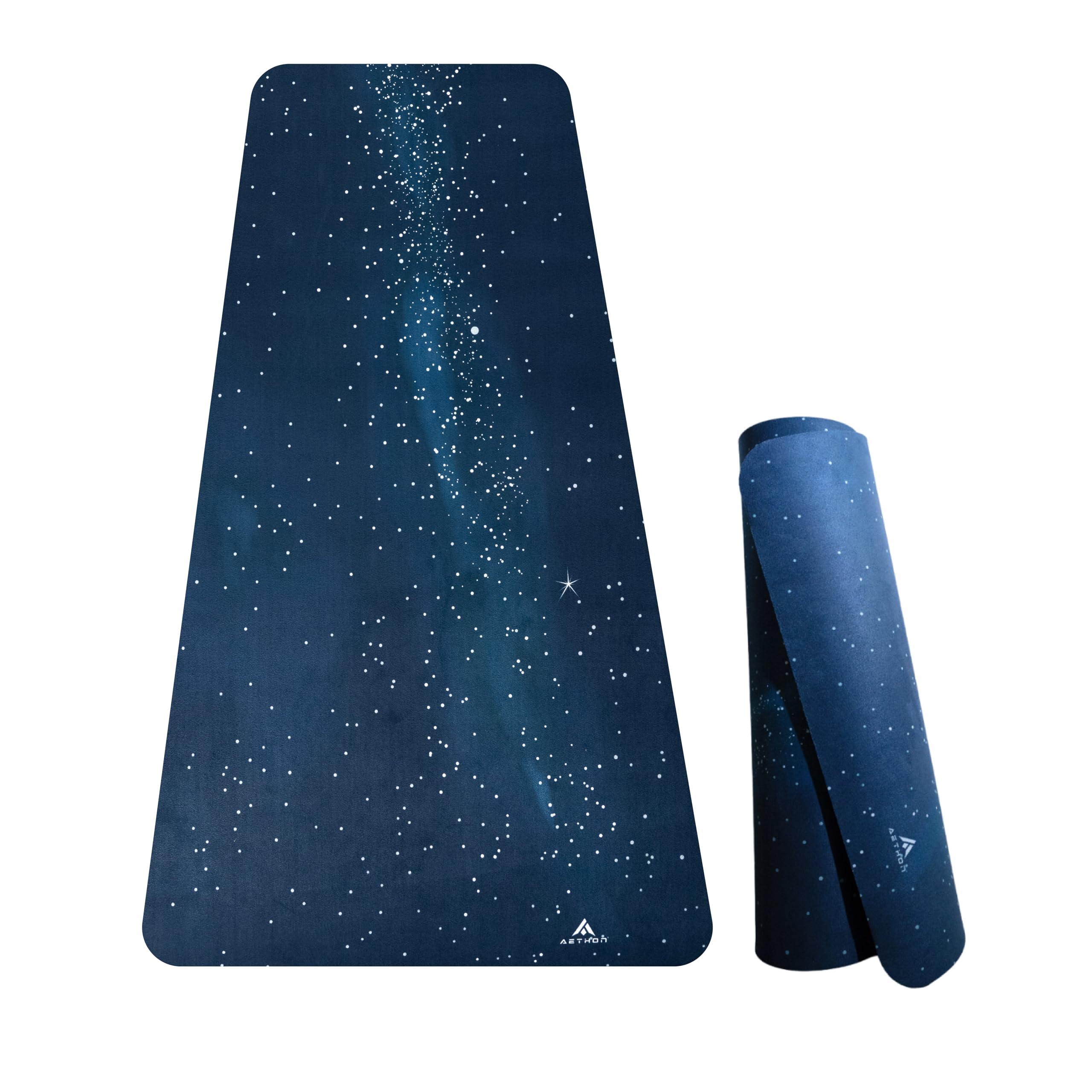 Aethon Vegan Suede Yoga Mat with Strap, 6 mm Extra Thick, High Density, Non Slip & Extra Grip, Large,Color-Blue, Eco-friendly Exercise Mat, Yoga,Pilates,Stretching and Home Workout,For men and women-picture-14