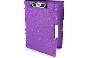 Dexas Slimcase 2 Clipboard with Side Opening in Purple Glitter