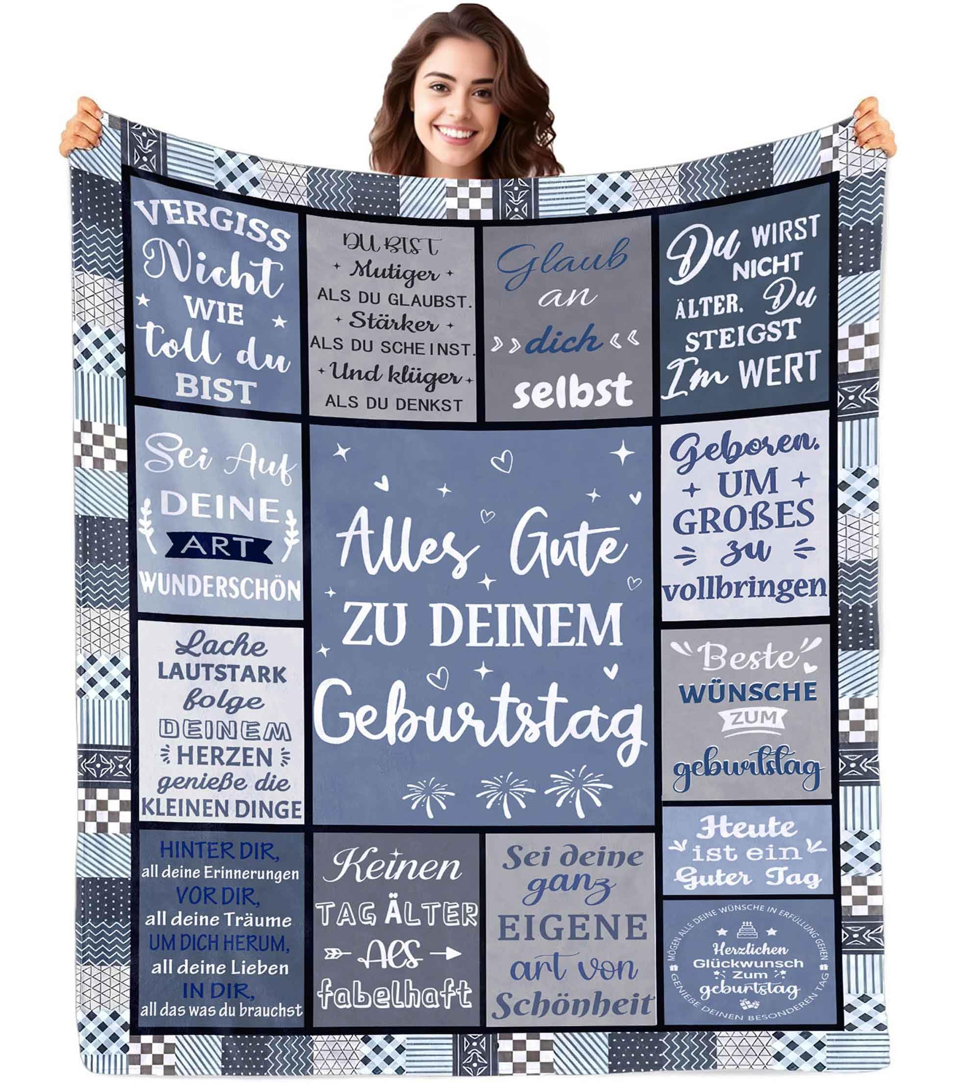 ZUCZUG Kuscheldecke Geburtstag Dekorationen Geschenke für Frauen männer 150x200cm, Lustige Decke Geburtstag Geschenk für Mama, Mädchen, Freundin, Schwester, Kollegin Freundin