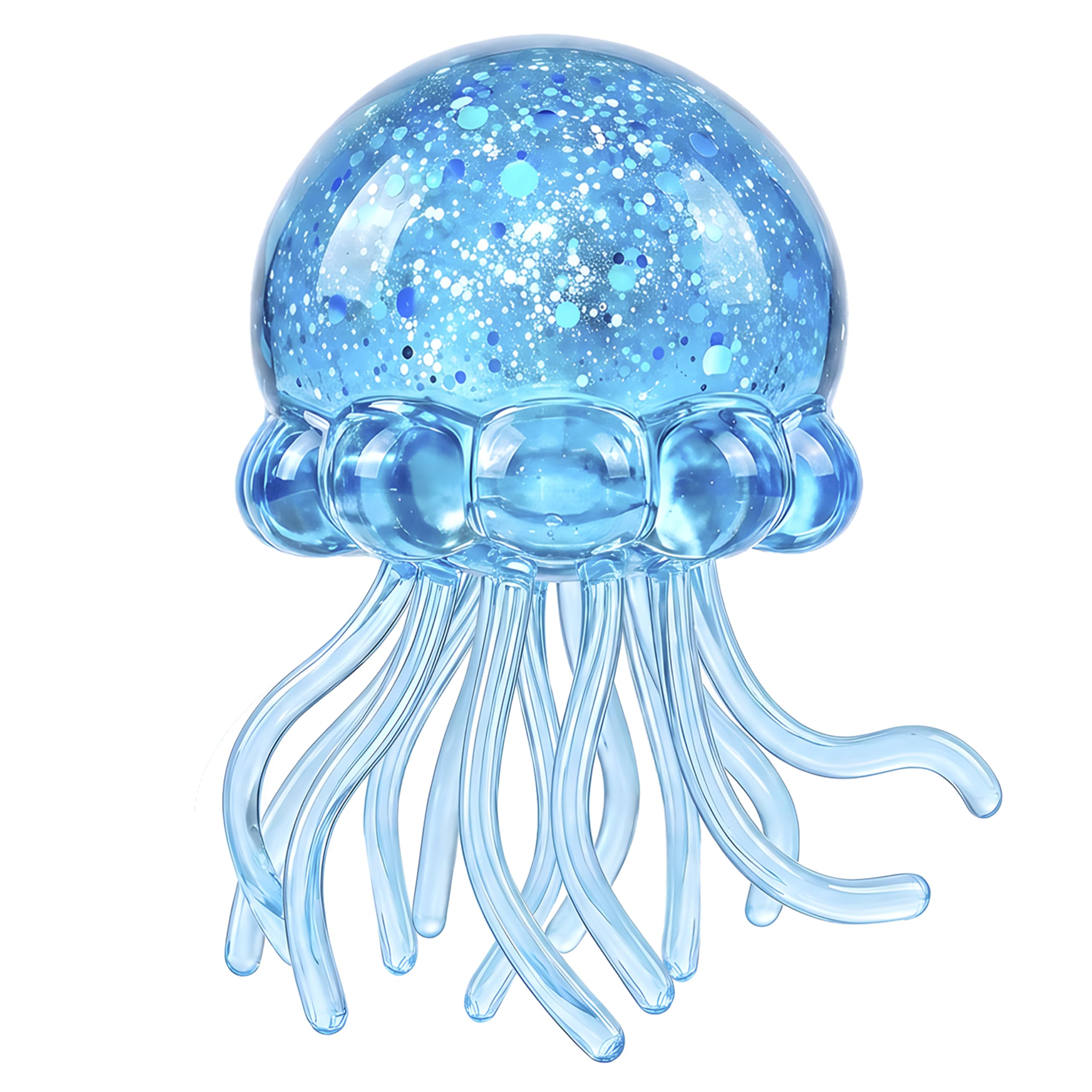 Squishy Jellyfish Design Stress Ball for Boys Girls, Ultra Soft Summer Sensory Fidget Toy for Kids Adults, Slow Rising Squeeze Toy Anxiety Relief for Autism, Party Favors, Present Fillers, Gift (Blue)