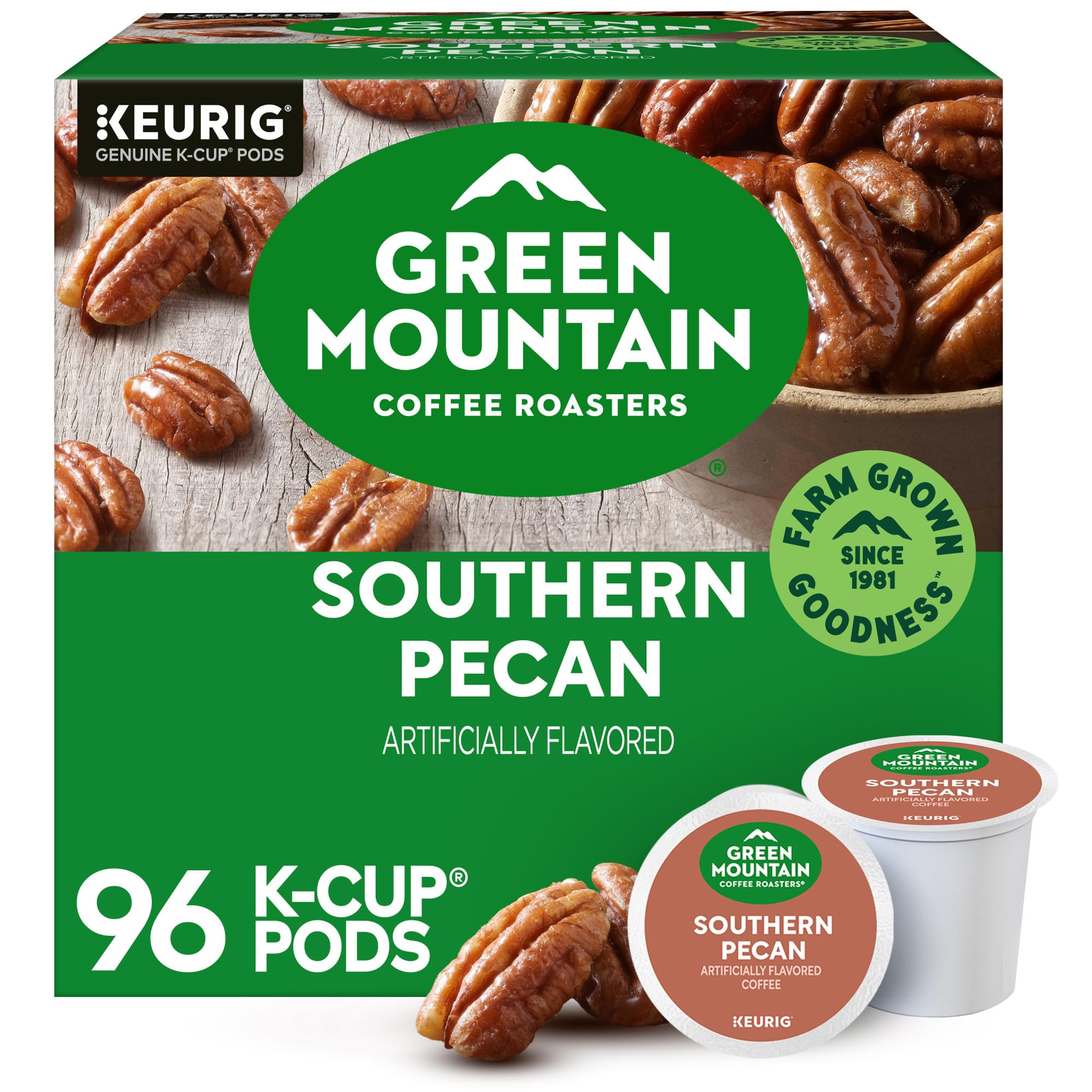 Green Mountain Coffee Roasters Southern Pecan Keurig Single-Serve K-Cup pods, Light Roast Coffee, 96 Count
