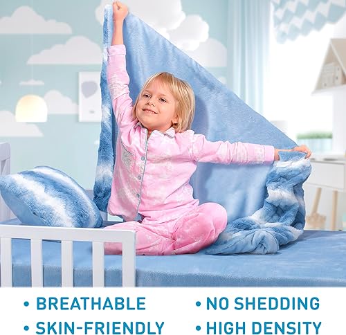 Miniatura 4 de Manta de felpa para bebé, juego de edredón para niñas y niños, ultra suave, cálida y acogedora de piel sintética, bebé, bebé, recién nacido, juego