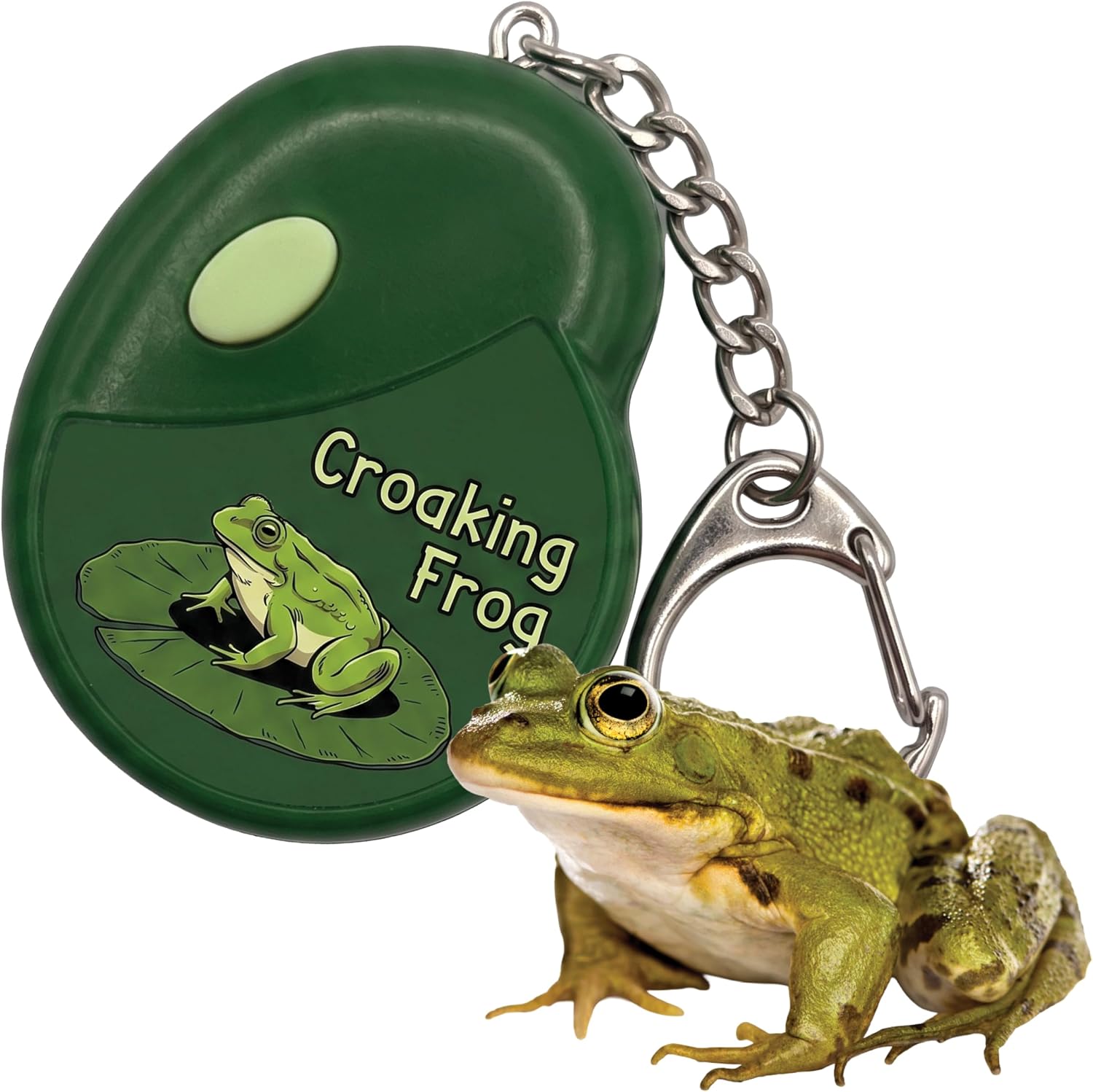 Croaking Frog Keychain - Funny Frog Croak Sound Button Gift Keychain
