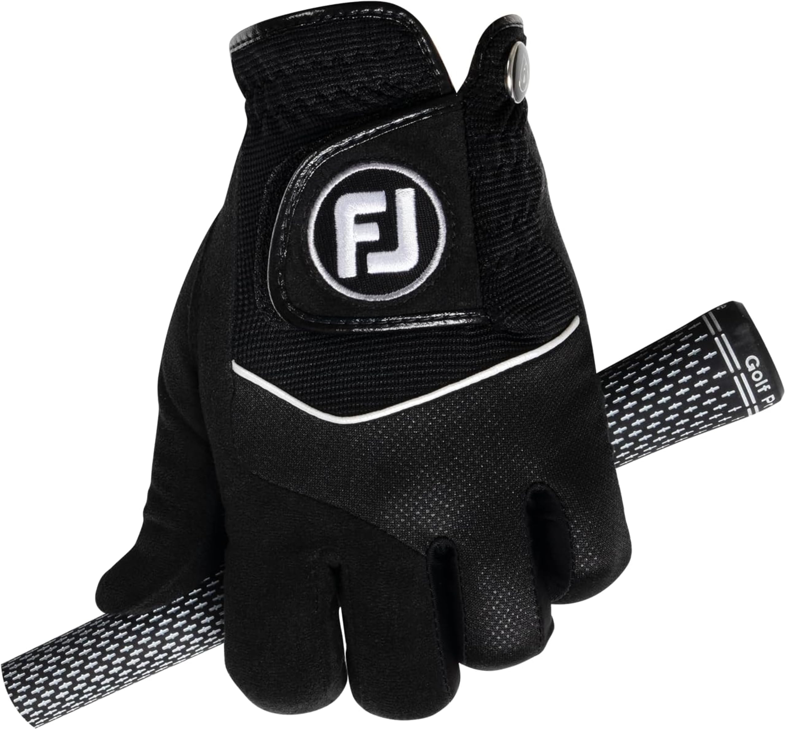 FootJoy RainGrip Men's Golf Glove, Black, L, Right Hand (for Left Handed Golfer), Golf Glove, Wet Weather Grip, Waterproof Glove, Quick-drying Comfort, Golf Handwear