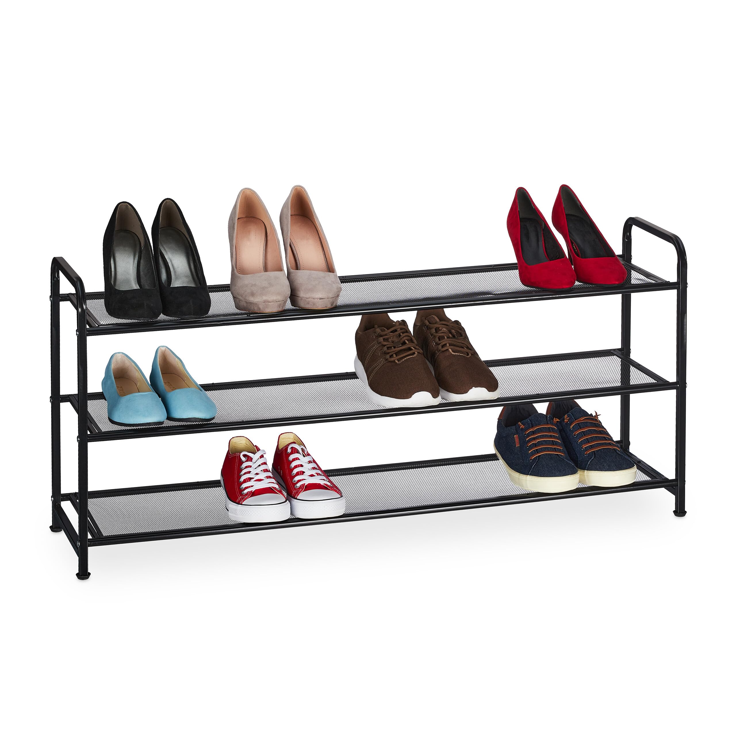 Scarpiera SONGMICS A 3 Ripiani - Per 16-20 Paia Di Scarpe - Metallica Nero 30x92x55cm - Foto 7