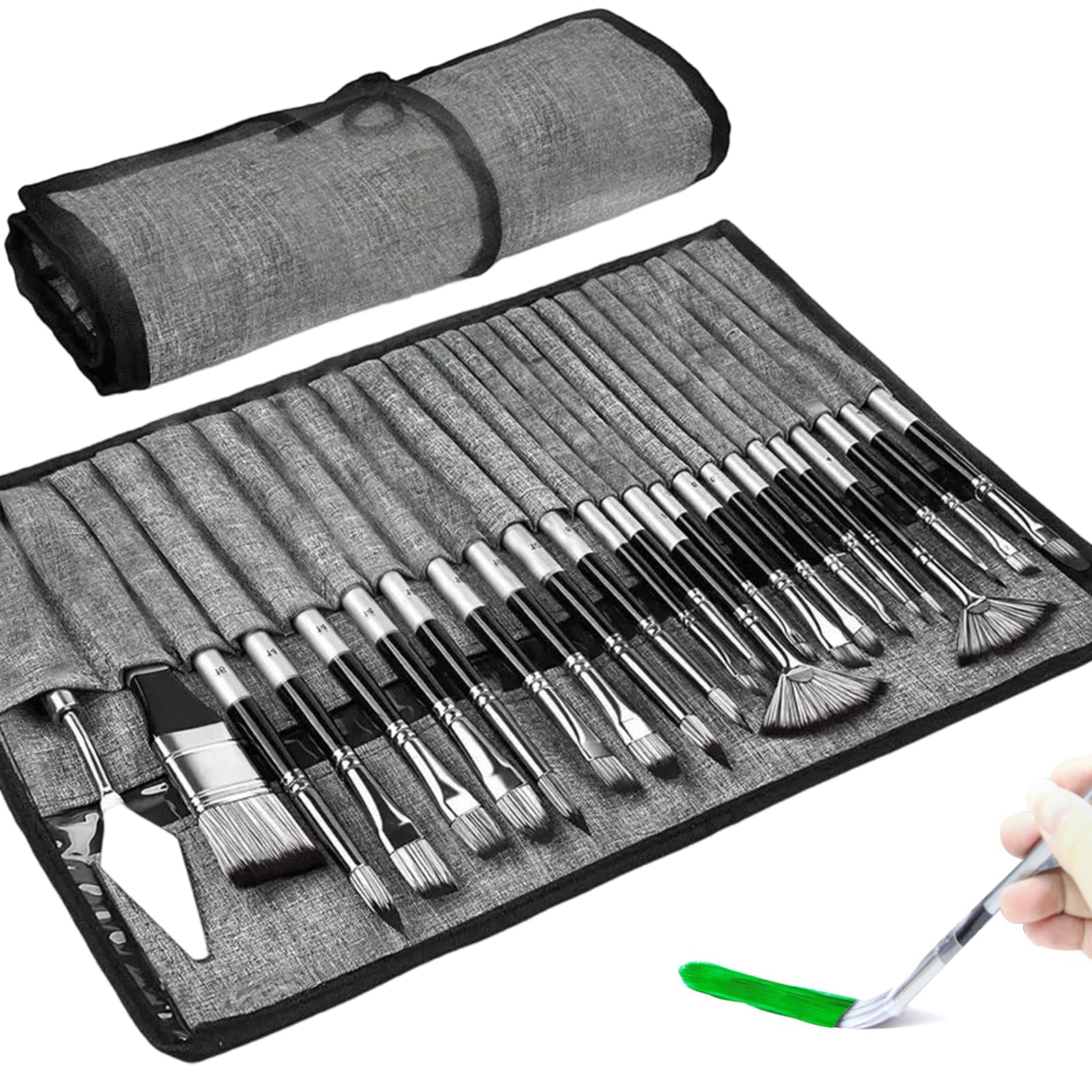 Acrylic Paint Brushes, 24 PCS Painting Brushes Mutil-Size Small Paintbrush Set for Watercolour Oil Model Digital Warhammer Face Artists Beginners